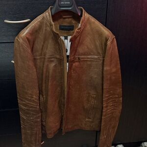John Varvatos Men's Tan Leather Jacket